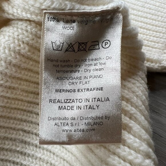 ALTEA Merinos ExtraFine Wool Roll neck Sweater Off White Cream Color Size M - Picture 9 of 13